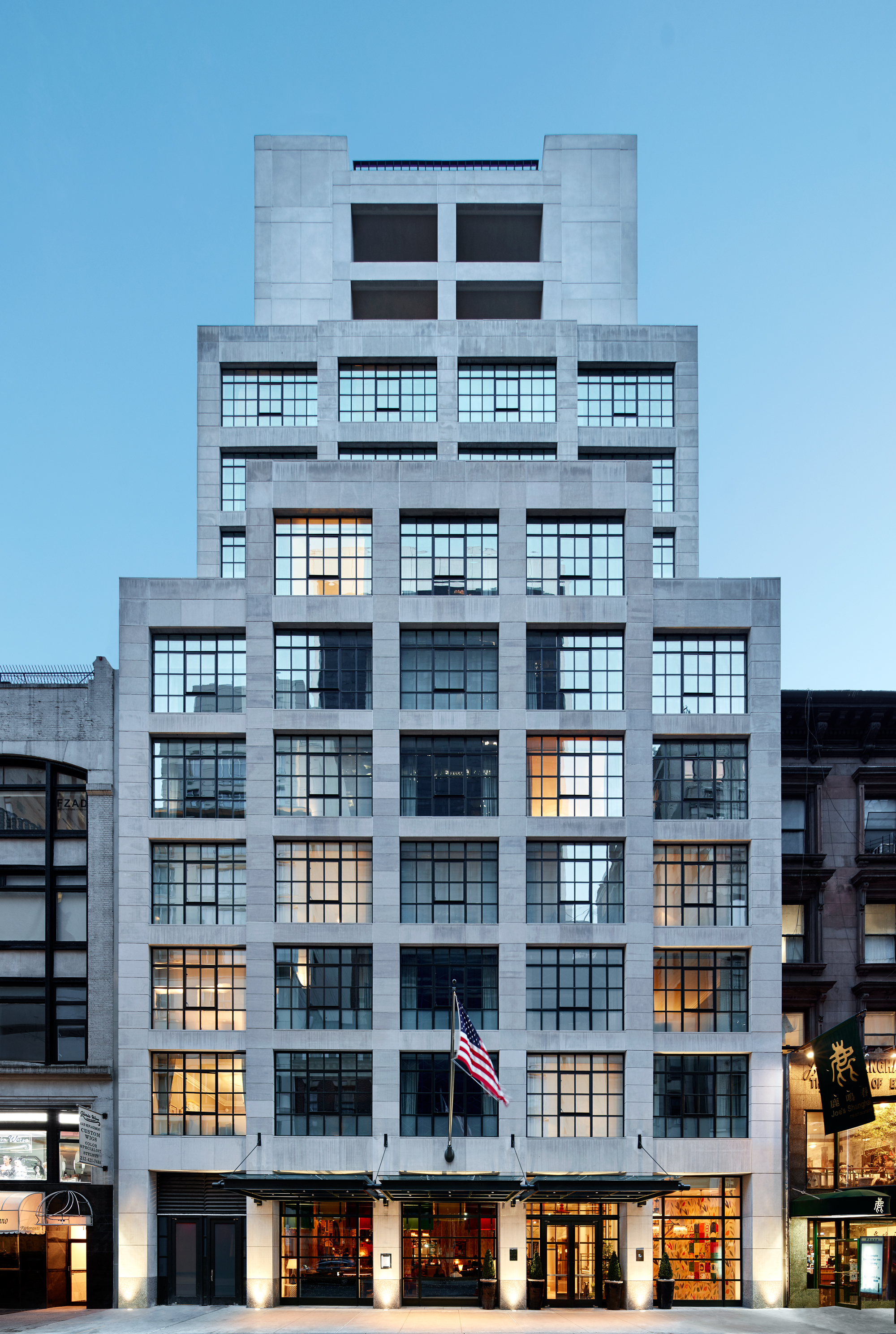 Wide exterior shot of The Whitby Hotel