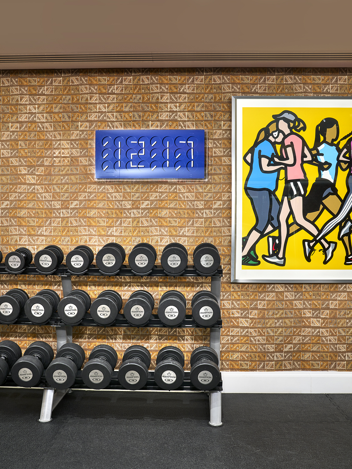 A dumbbell rack in the gym at The Whitby Hotel