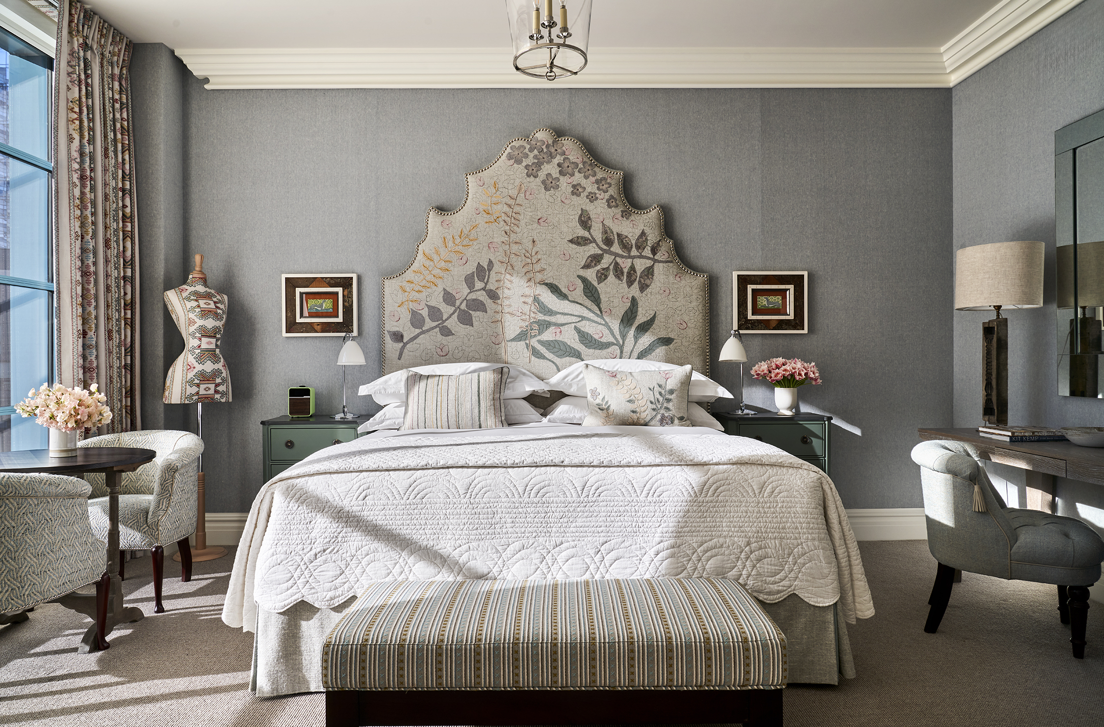 The first bedroom in Songbird Suite, 704 at Warren Street Hotel