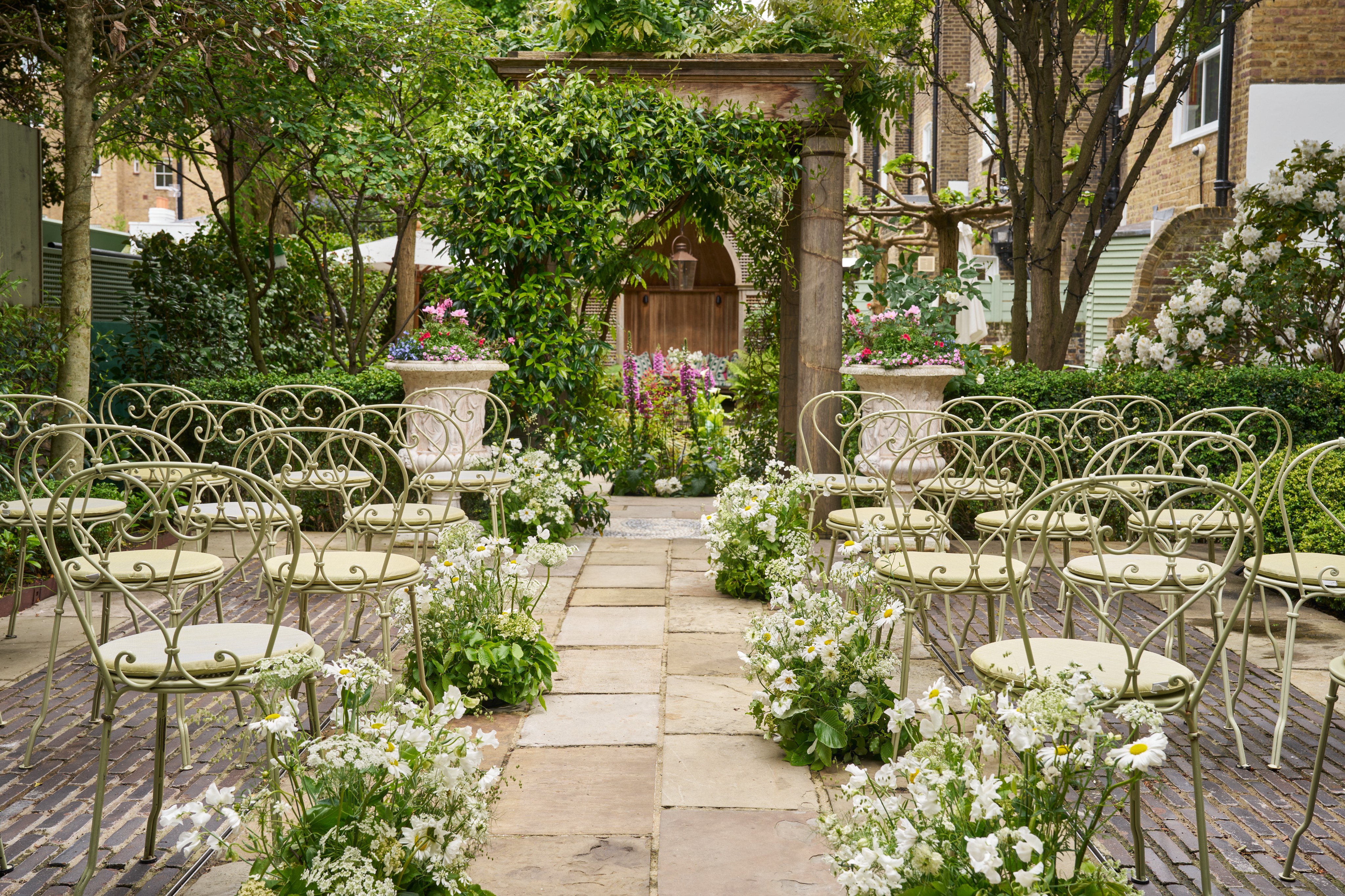 Wedding setup in the Orangery as a private events space at Number Sixteen
