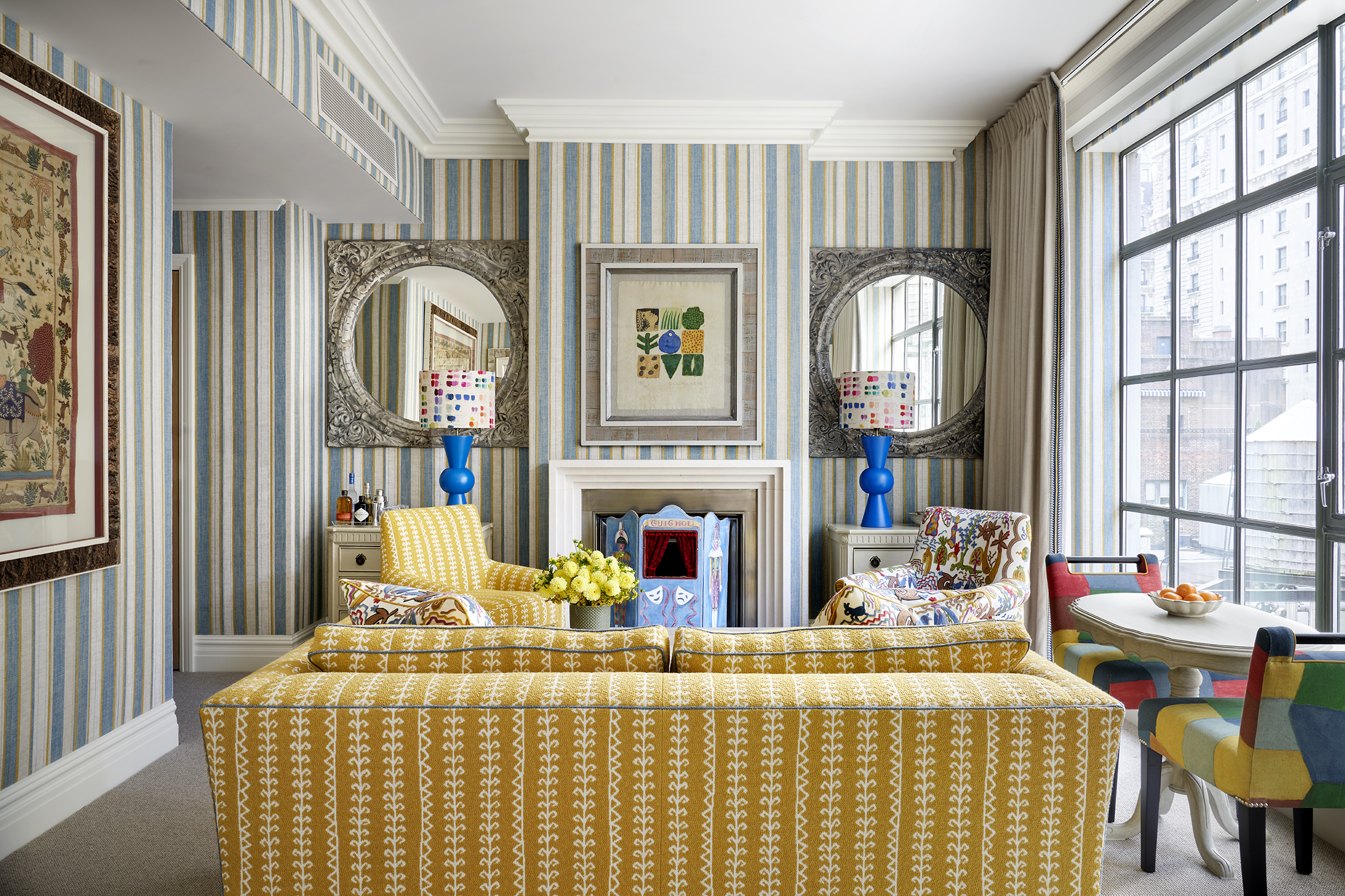 Living room shot of room 1108, a One Bedroom Suite at The Whitby Hotel