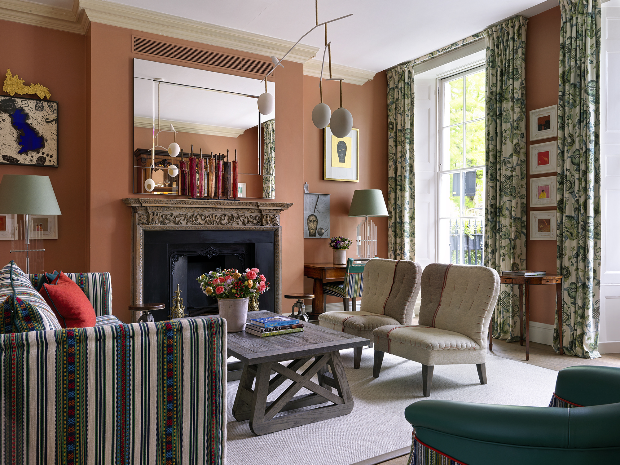 Diagonal shot of the Drawing Room at Dorset Square Hotel