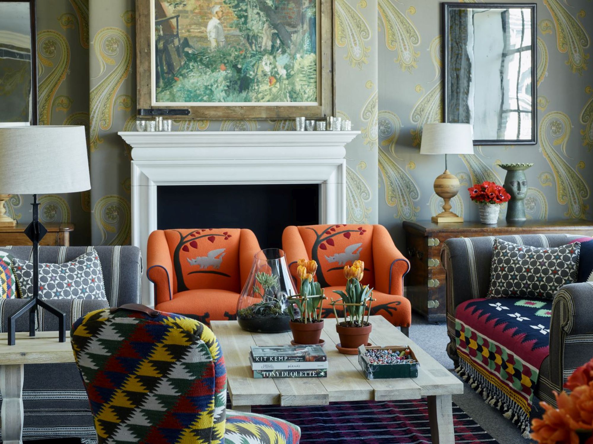 anthropologie orange chair