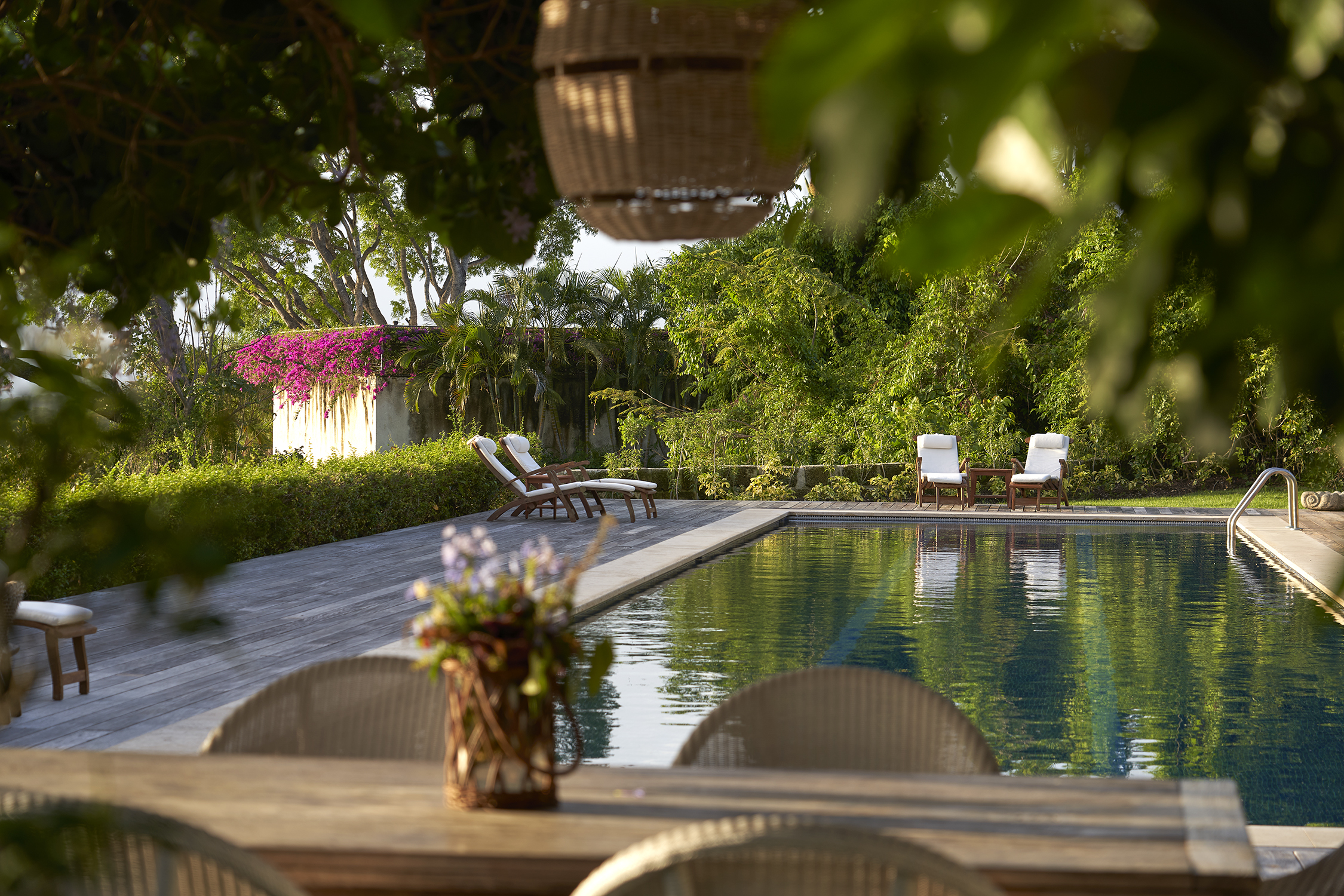 An image of the pool outside Rossferry, the Caribbean property managed by Firmdale.