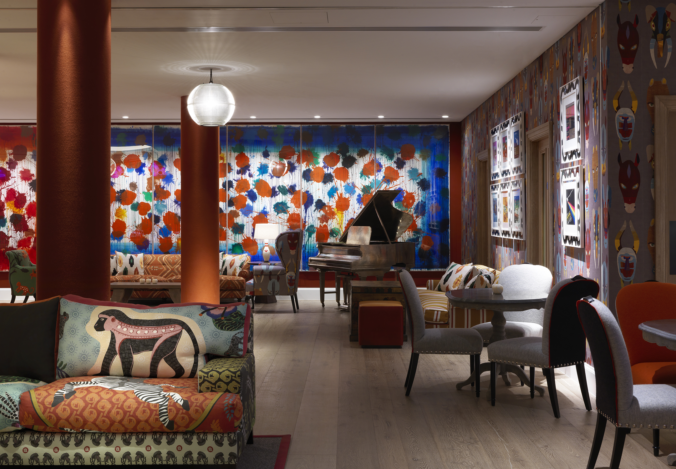 Side shot of the Croc Bar at Ham Yard Hotel