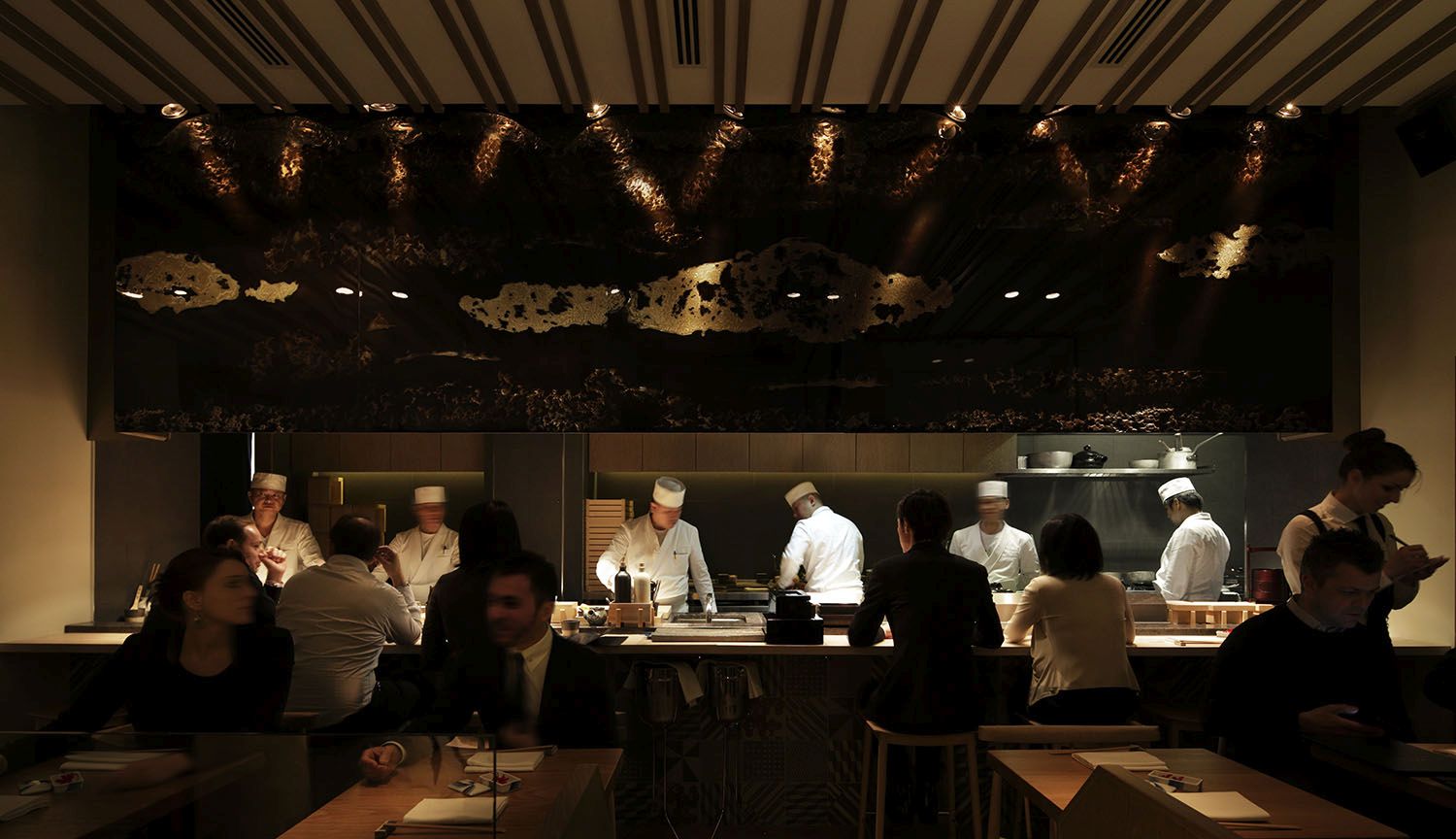 Inside Japanese restaurant Engawa in Ham Yard Village