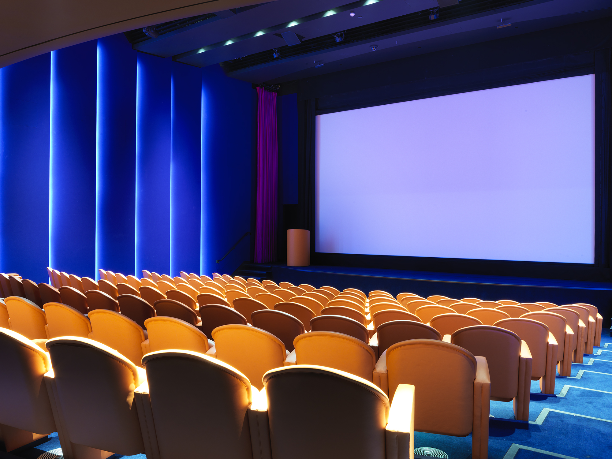 Back shot of the theatre private events room at Ham Yard Hotel