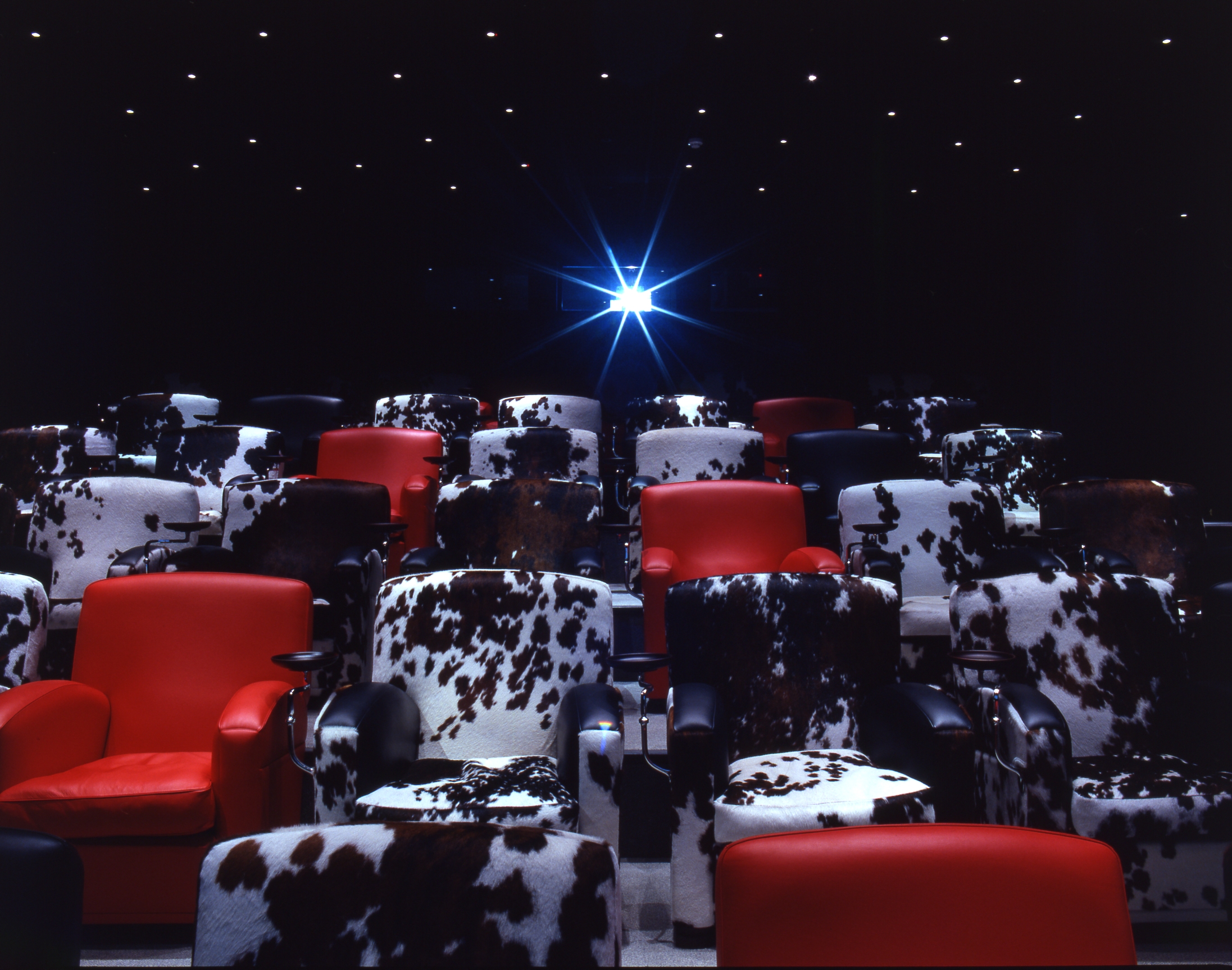Front shot of the small screening private events room at the Soho Hotel