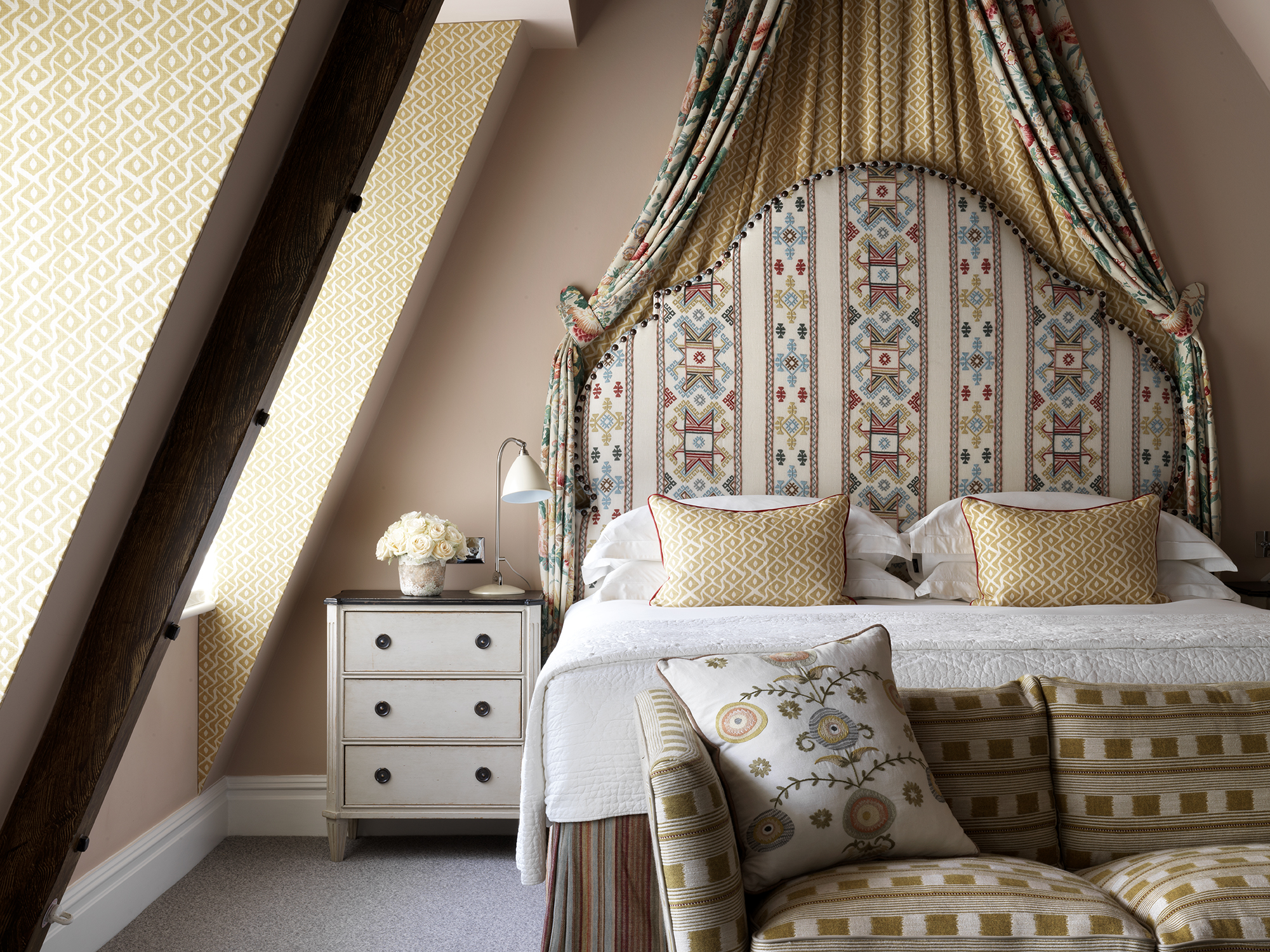 Bed shot of room 417, the Junior Loft Suite at Covent Garden Hotel