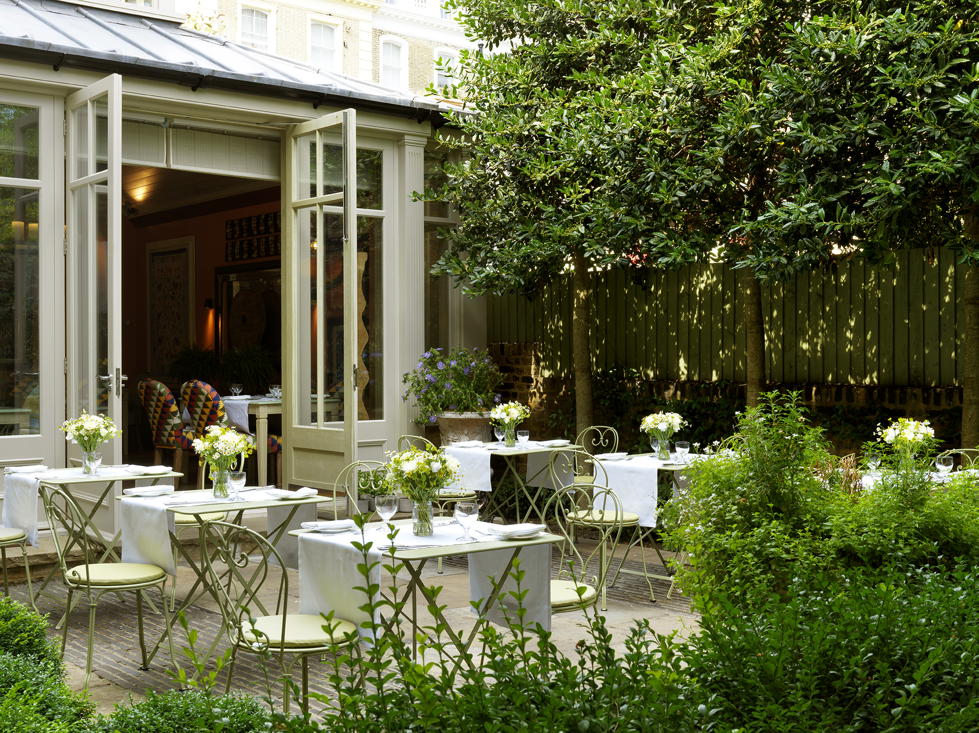 Wide shot of the Orangery Garden at Number Sixteen