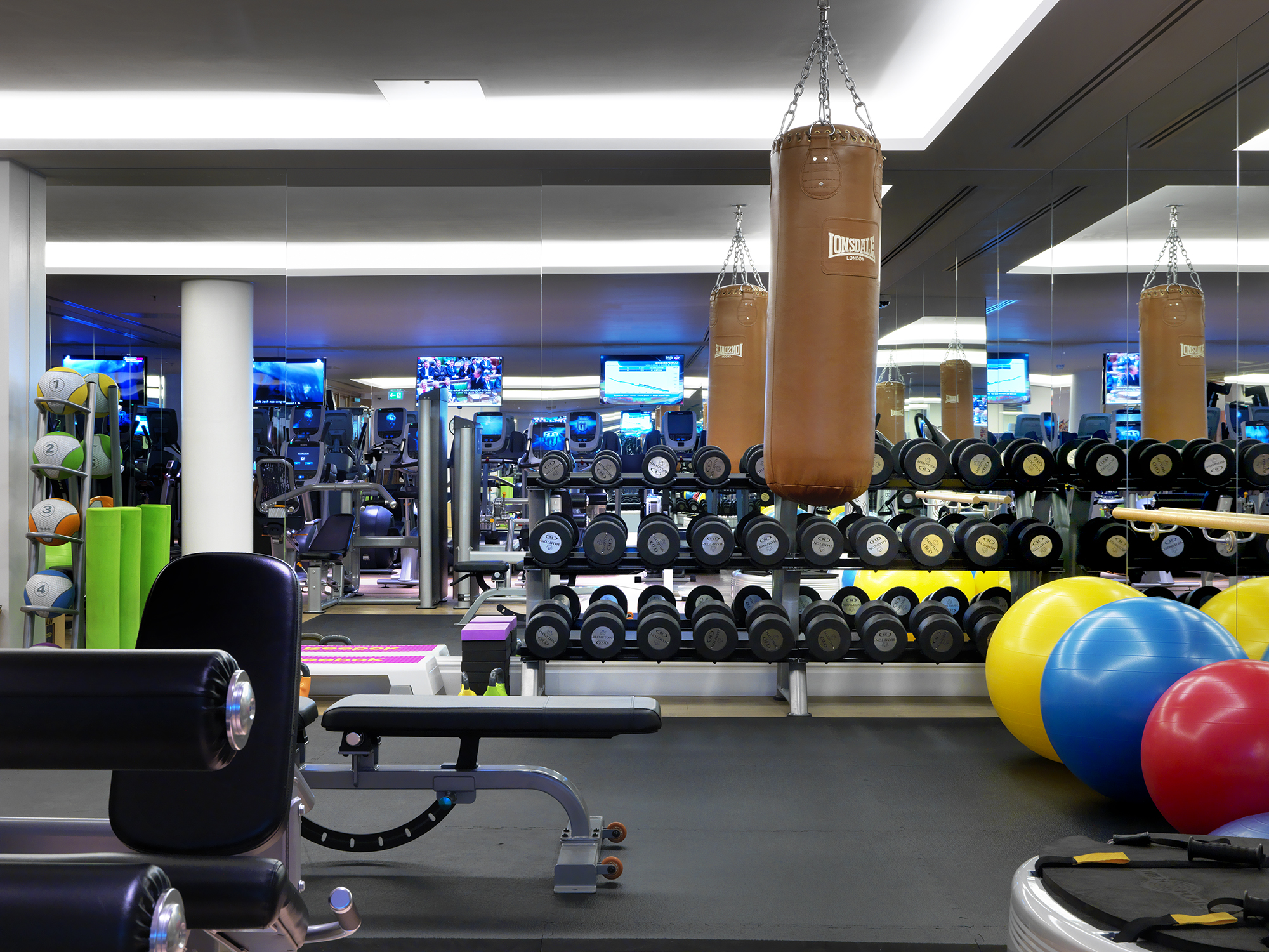 Close shot of the Gym at the Soho Hotel