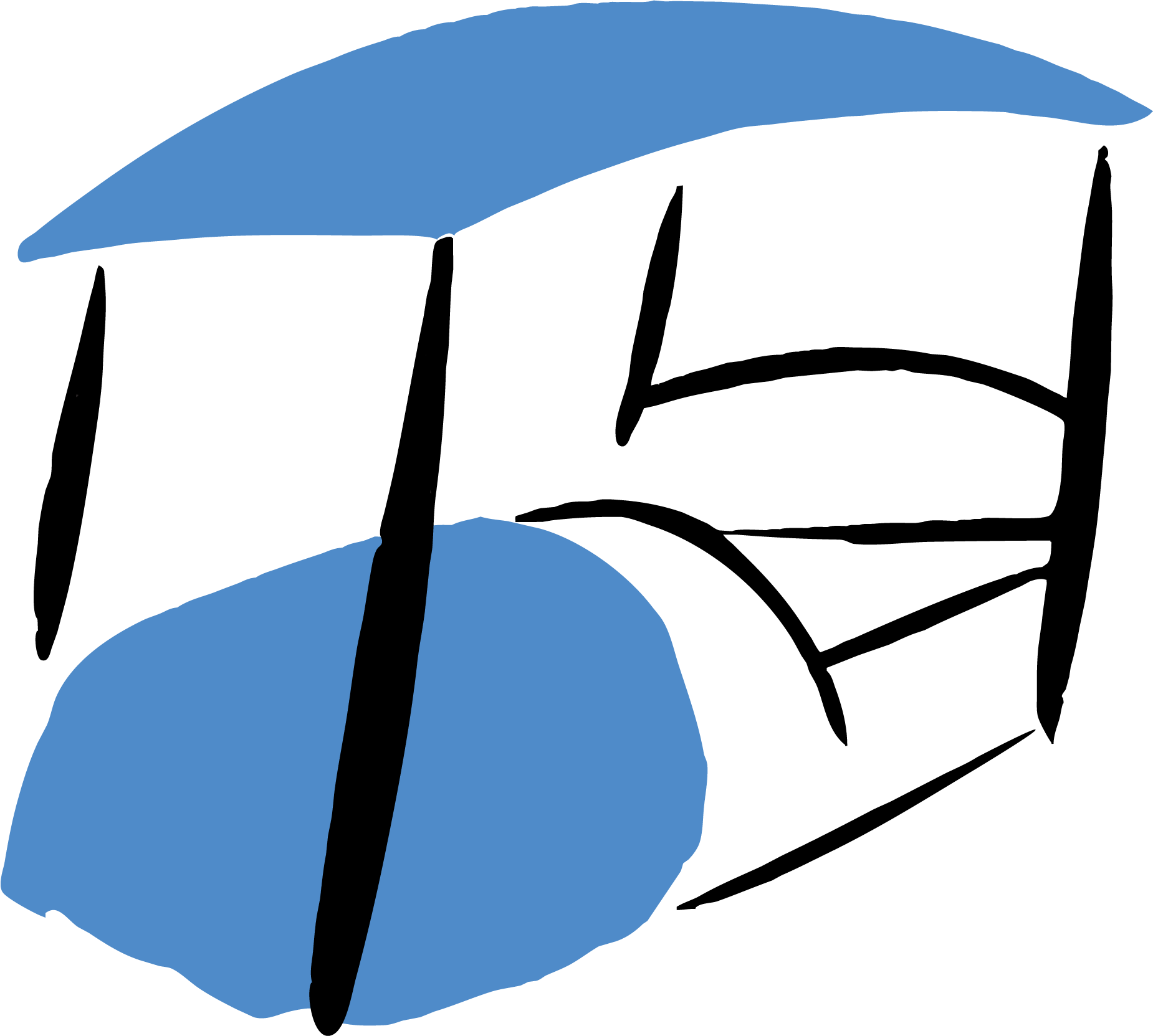 Charlotte Street Hotel icon. An animated four poster bed in black and blue.