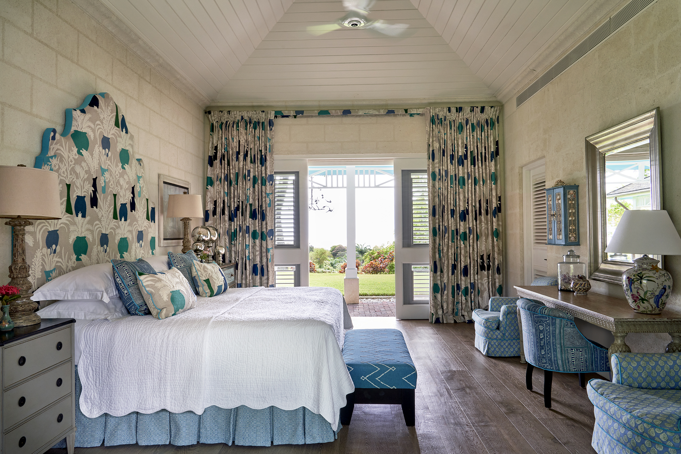 A landscape image of Bedroom 4. In Rossferry, A Caribbean property managed by Firmdale.