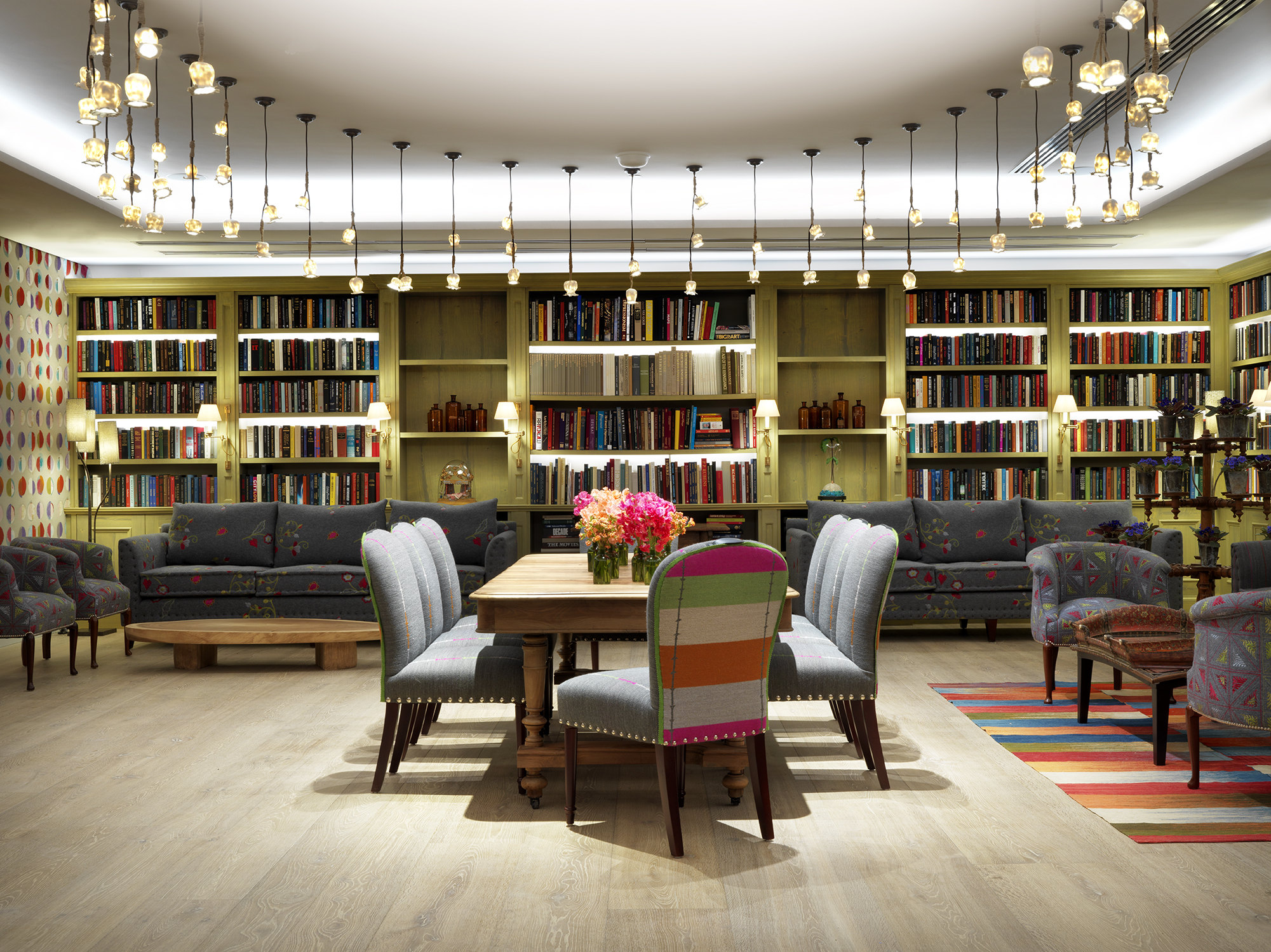 Lounge and table area in the Reading private events room at the Whitby Hotel