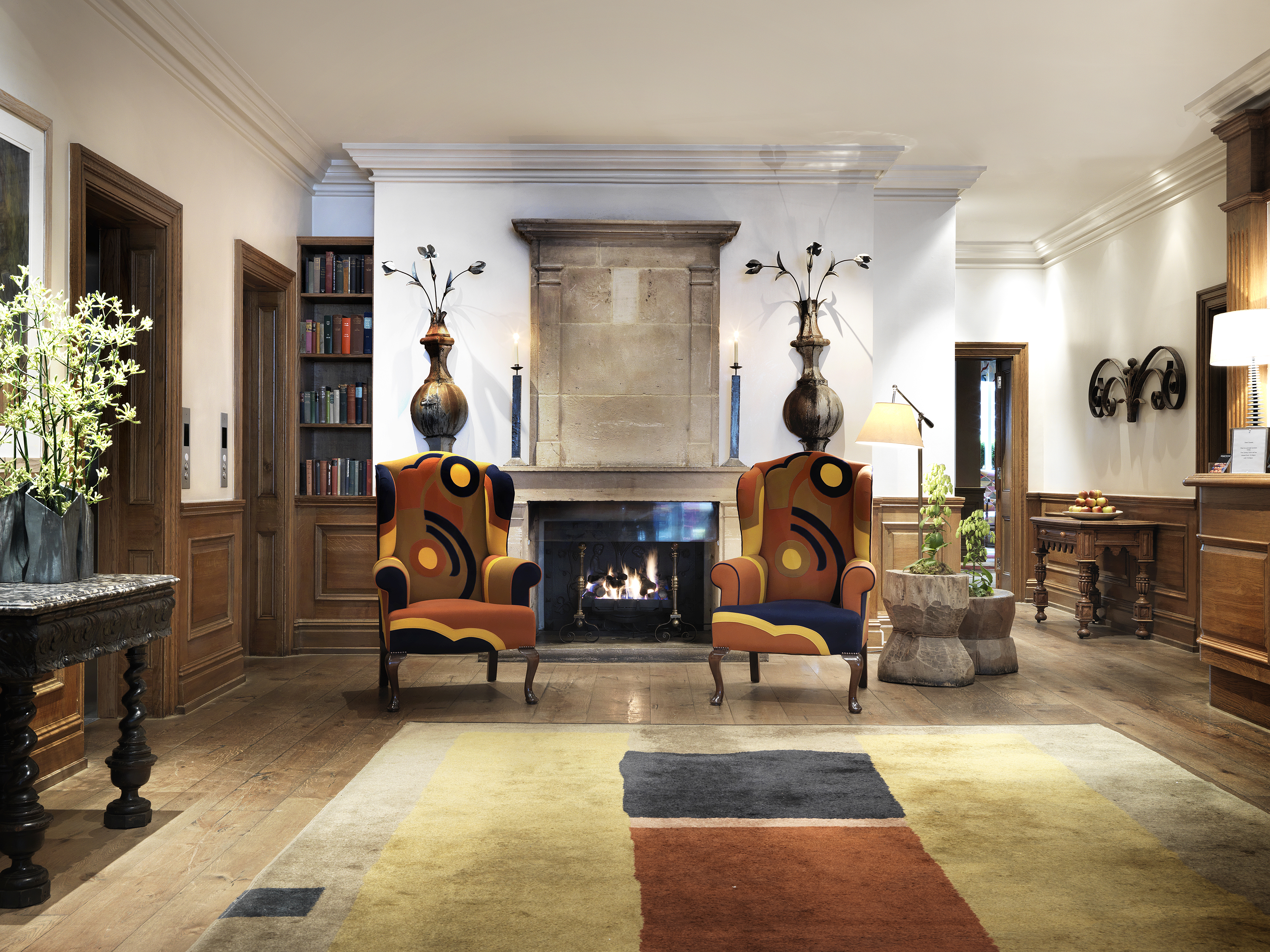 Wide shot of the lobby at Charlotte Street Hotel