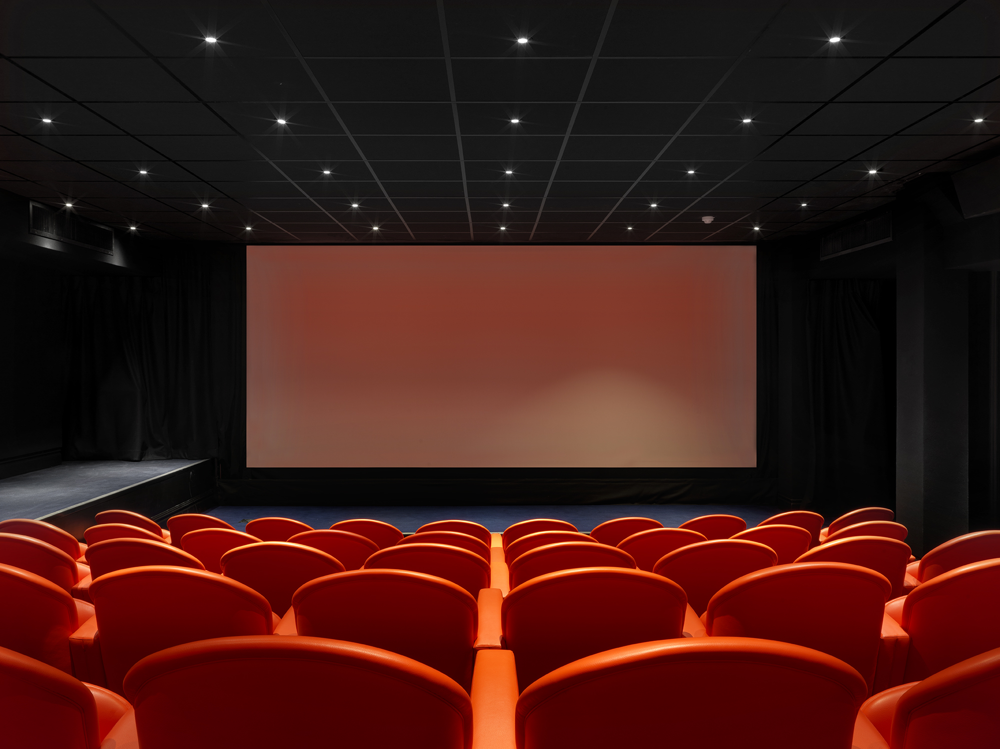 Back shot of the screening private events room at Charlotte Street Hotel