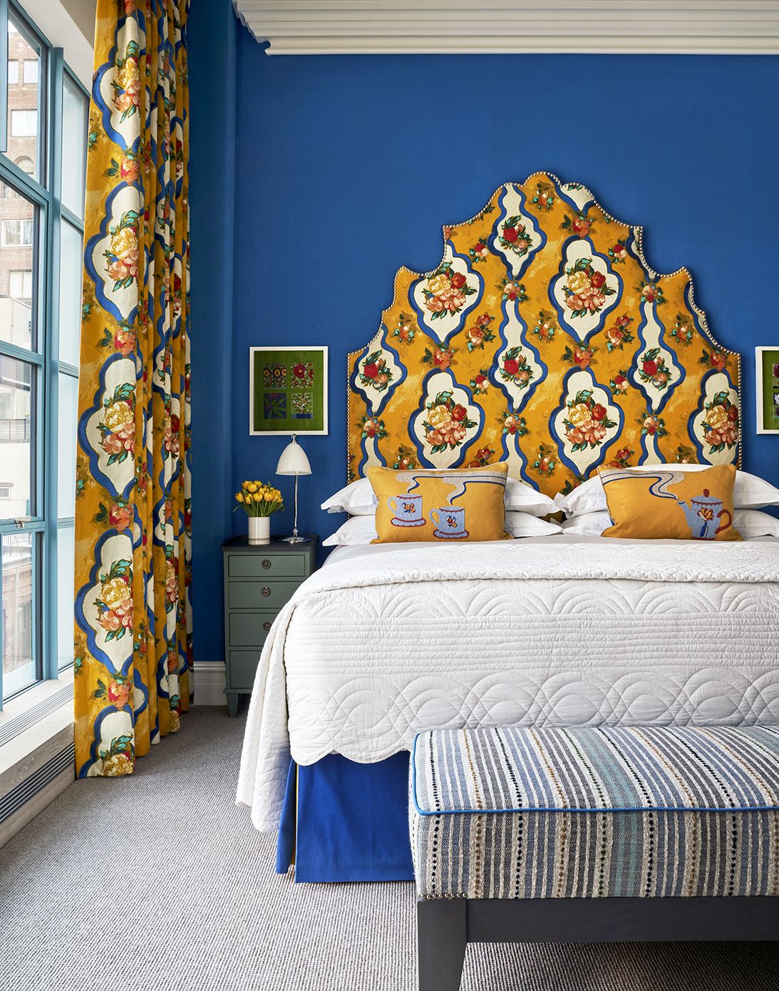 A close up shot of the bedroom of Deluxe Top Floor Room, 708 at Warren Street Hotel