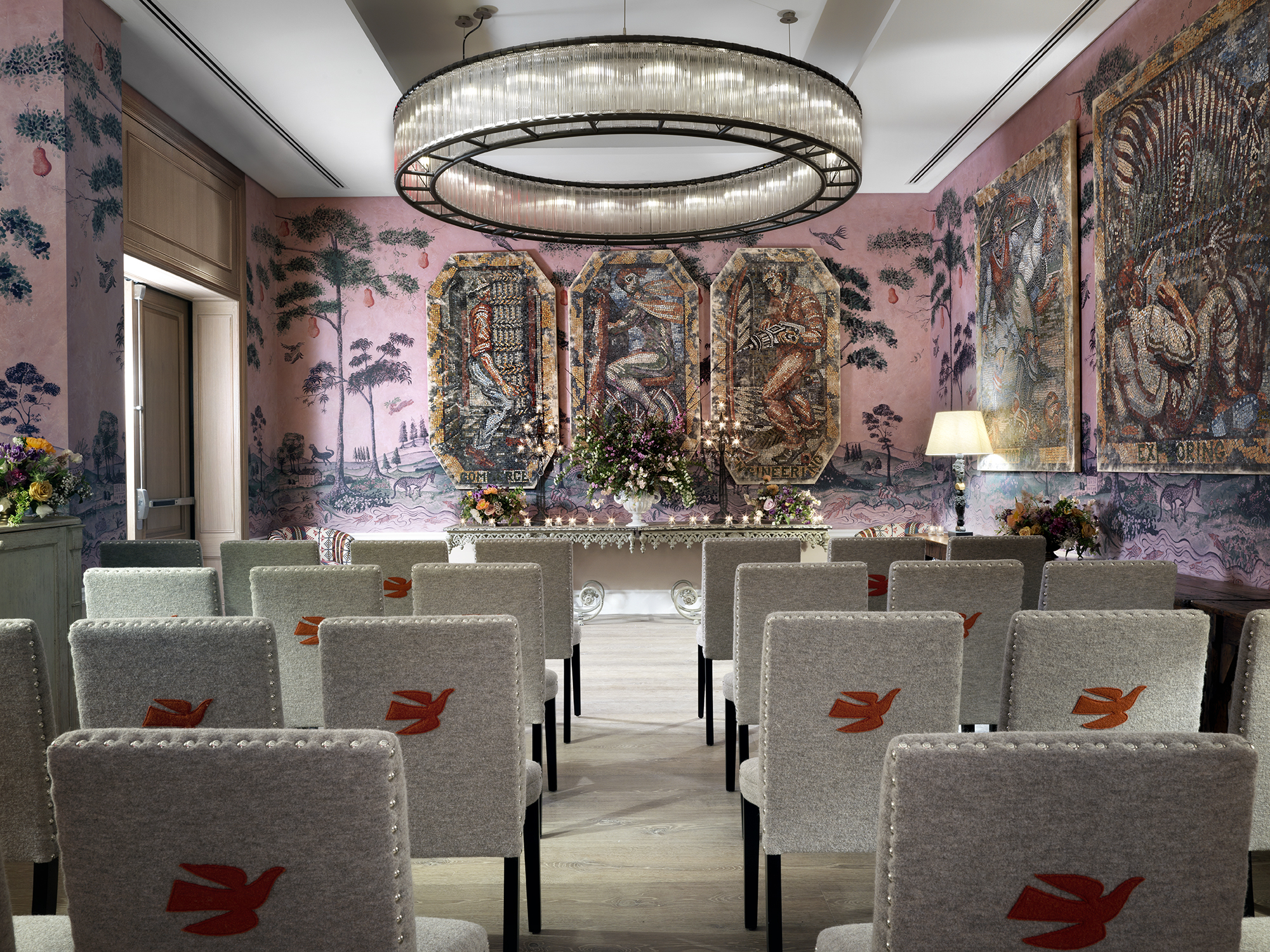 Wedding set-up in the Anrep private events room at The Whitby Hotel