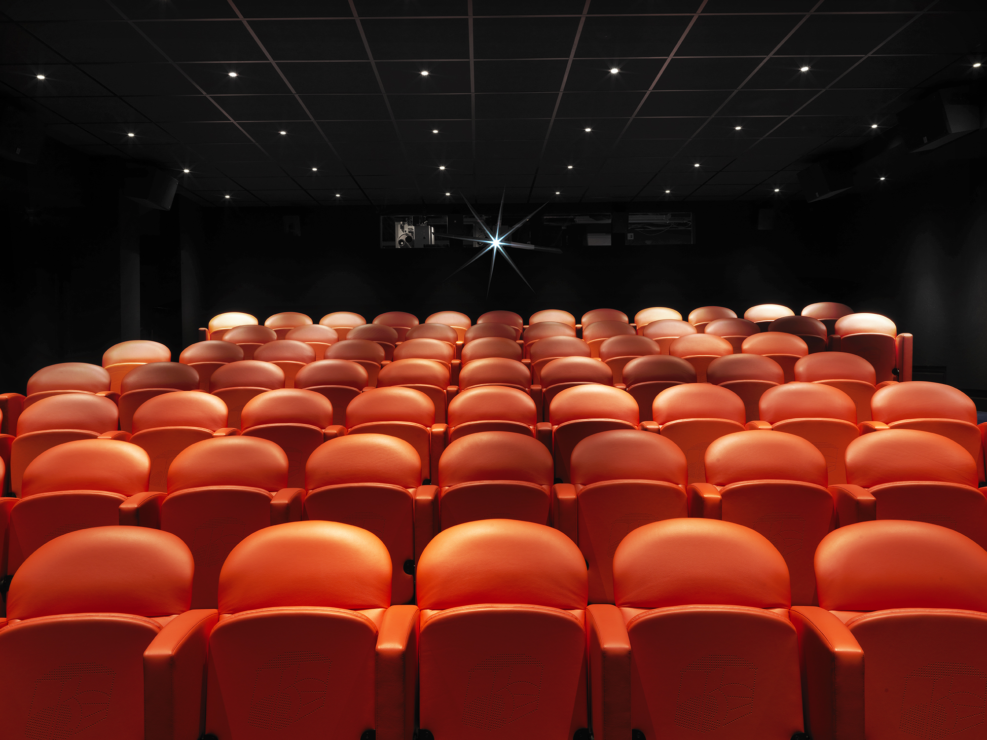 Front shot of the screening private events room at Charlotte Street Hotel